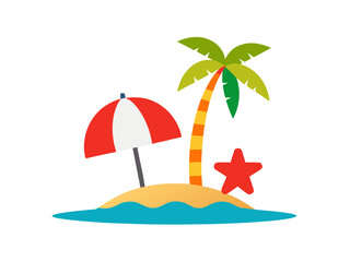 vector illustration of a tropical beach