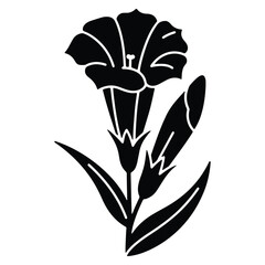 Elegant black and white flower illustration perfect for various design applications