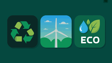 Eco friendly environment recycle renewable energy sustainability green nature conservation ecology resources earth protection climate change windmill water drop leaf eco system future planet awareness