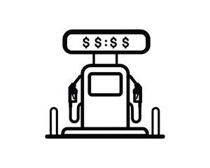 Gas pump with dollar signs