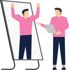 Social media illustration, business concept, web design

