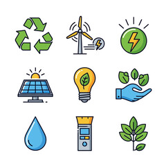 Green energy renewable sustainability ecofriendly environment conservation recycling solar wind water power electricity nature leaf plant ecology climate change future innovation technology clean reso