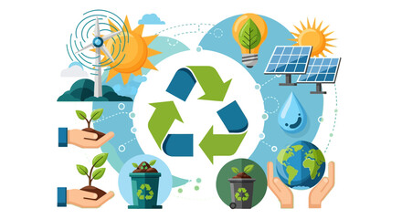 Renewable energy sustainability green energy ecofriendly environment conservation recycling solar panels wind turbine earth nature clean energy future innovation technology growth balance harmony life