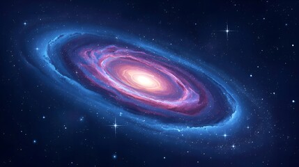 Stunning spiral galaxy with vibrant cosmic colors and glowing stars for your next space adventure project