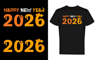 Happy new year 2026 greeting card design featuring a vibrant silhouette of various animals celebrating the festive occasion with a celebratory feel and artistic flair