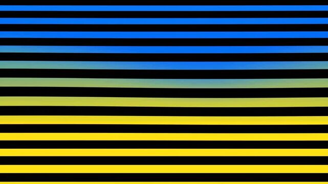 Abstract Horizontal Gradient Stripes Background with Blue and Yellow Colors.