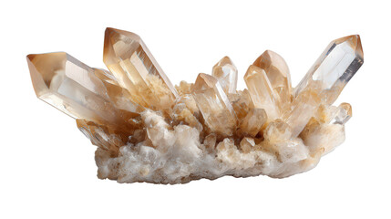 Fototapeta premium Gypsum crystal background isolated on a Transparent background, PNG file.
