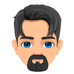 face of a mature man with a moustache and a beard