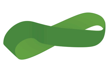 Green rubber belt for fitness. vector	