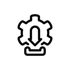 gear and download sign outline icon vector design good for web or mobile app