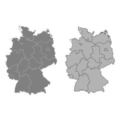 Set of Germany map icon, geography blank concept, isolated graphic background vector illustration .