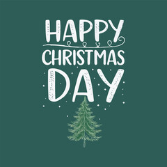 Christmas banner with branches of christmas tree on brown. Happy new year greeting.