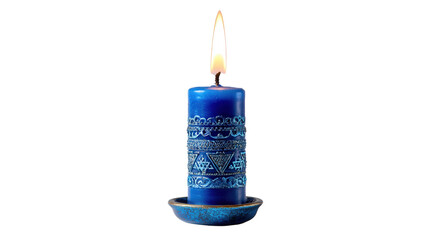 Hanukkah blue candle background isolated on a Transparent background, PNG file.