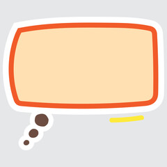 Peach rounded rectangle thought bubble