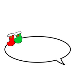 Christmas socks speech bubble illustration
クリスマス　靴下　吹き出し　イラスト