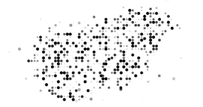 Generative Circles Forming the Hungary Map Silhouette