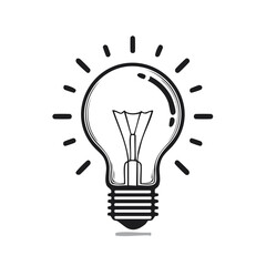 Fototapeta premium Illuminated light bulb sketch representing ideas and inspiration