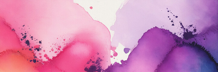 Abstract watercolor art featuring vibrant shades of pink and purple hues