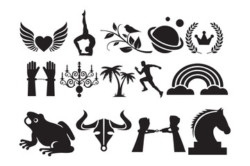 Nature, Yoga, and Spiritual Symbols Collection