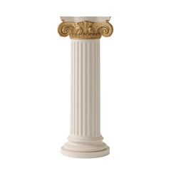 Naklejka premium Elegant isolated neoclassical column exhibiting intricate gold leaf details against transparency
