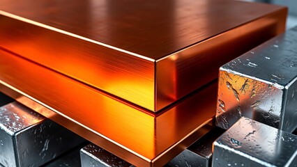 Industrial Materials, Copper Plate, Zinc Coating, Metallurgy Research, Metallic Contrast, Corrosion Resistance, Raw Elements