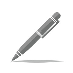 Fototapeta premium Sleek Gray Pen Design Graphic Writing Tool Business Symbol Creative Icon Document