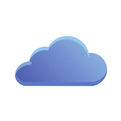 Stylized blue cloud graphic with shadow for concepts and design
