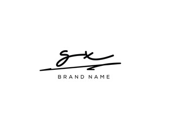 SX letter elegant cursive beauty handwriting logo.