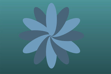 Abstract Floral Pattern in Blue and Teal Gradient Background