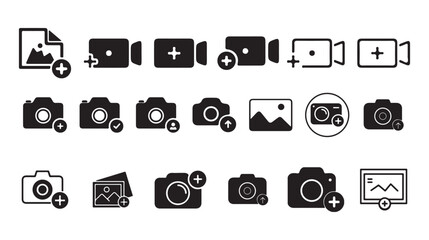 Camera add and upload photo icons
