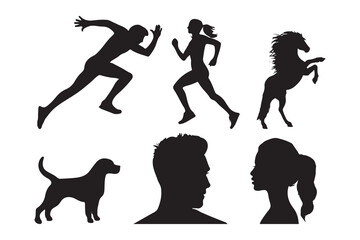 Sport and Profile Silhouette Vector Pack