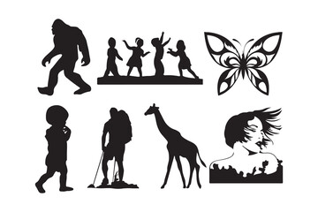Nature, Adventure, and Fantasy Silhouette Vector Set