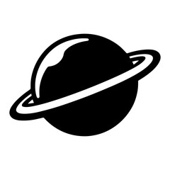 silhouette of a planet with a ring