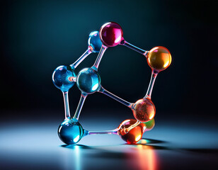 Molecular Model Illustration Representing Chemical and Biological Structures