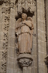 Gothic Angel statues on the Cathedral of Seville Spain