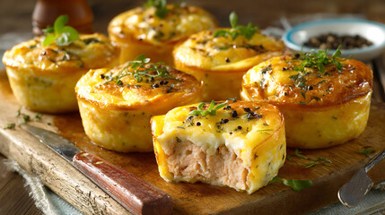 Delicious salmon muffins for a savory snack