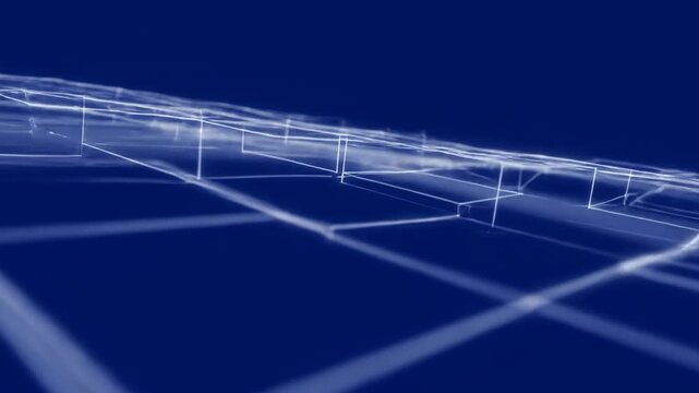 Blue world map vector illustration on a futuristic digital grid background for business technology concept design