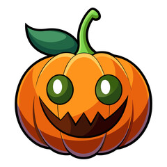 Vector art of funny halloween pumpkin with a cute smile festive autumn decoration for holiday halloween concept for kids