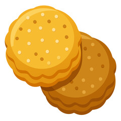 Vector art of two delicious looking cookies stacked on top of each other, perfect for a sweet treat or snack