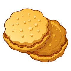 Vector art of two delicious looking cookies stacked on top of each other, perfect for a sweet treat or snack