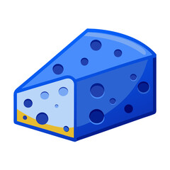 Vector art of a block of blue cheese with holes a cartoon illustration of a dairy product, a popular food item