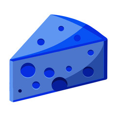 Vector art of a piece of blue cheese with holes a cartoon illustration of a dairy product, a popular food item