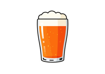 Glass of Orange Beer with Frothy Head