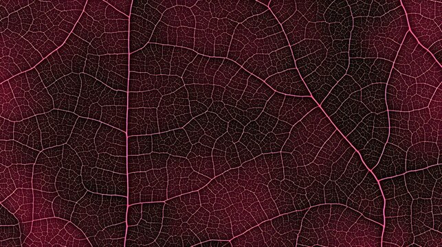 Detailed close up of pink leaf veins pattern as nature background