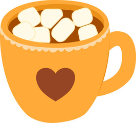 Mug of Hot Chocolate with Marshmallows Illustration
