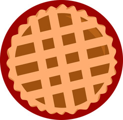 Illustration of a Lattice Crust Pie
