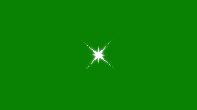 4k Twinkling stars animation, fast glowing line motion, white cartoon blinking stars, flat vector doodles, sparkle glitter light effect, animated shine stars on green screen background. animation