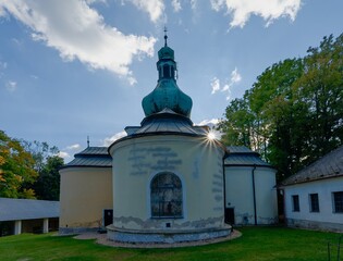 Pilgrimage site Křeme&scaron;n&iacute;k with the Church of the Holy Trinity