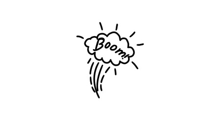 Hand-Drawn  Firework Burst Explosion Doodle Sparkle Isolated on white 