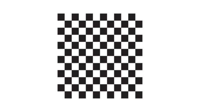 Close-up of a black and white checkerboard pattern on a white background